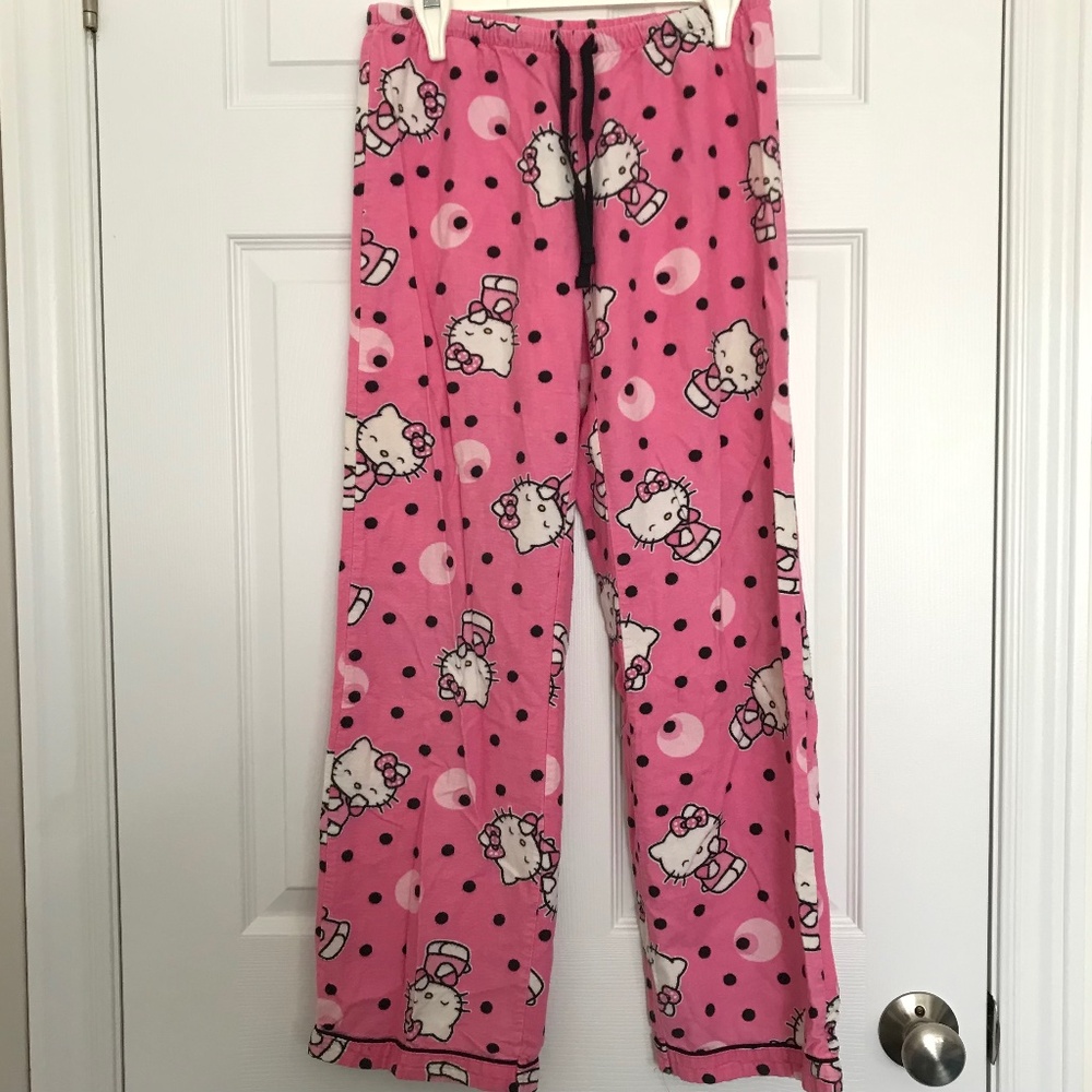 2000s Hello Kitty 100% Cotton Pajama Bottoms Pants Women's XS or Girl's L/XL